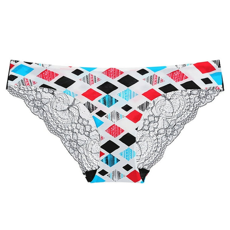 HUPOM Plus Size Underwear For Women Girls Underwear Briefs Leisure Tie Drop  Waist Pink XL