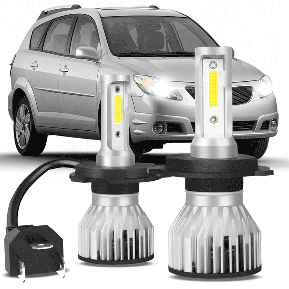 LED Headlight Bulbs High Low Beam 6000K White for 2003-2008 Pontiac Vibe 2004 2005 2006 2007