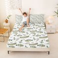 thumbnail image 3 of Manfei Watercolor Bass Fish King Sheets, Fishing Gear Bedding, White Green, 4 Pieces, 1 Flat Sheet, 1 Fitted Sheet and 2 Pillowcases, 3 of 6