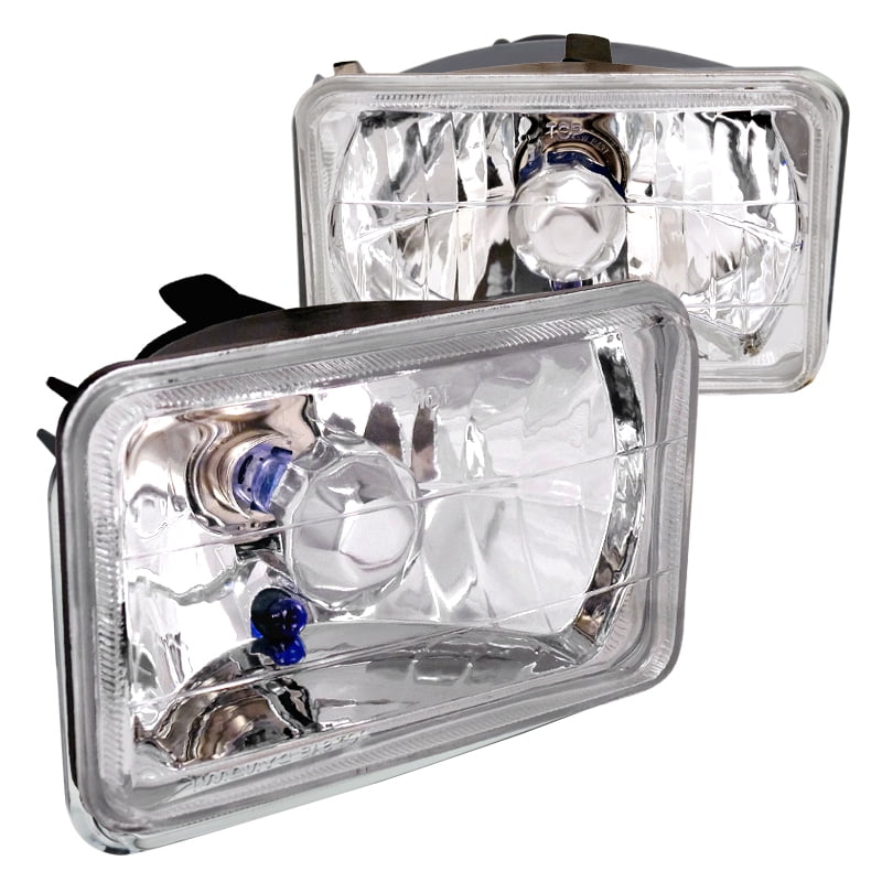 SpecD Tuning 4X6 Sealed Beam H4 Headlights Square Lamps Pair Head