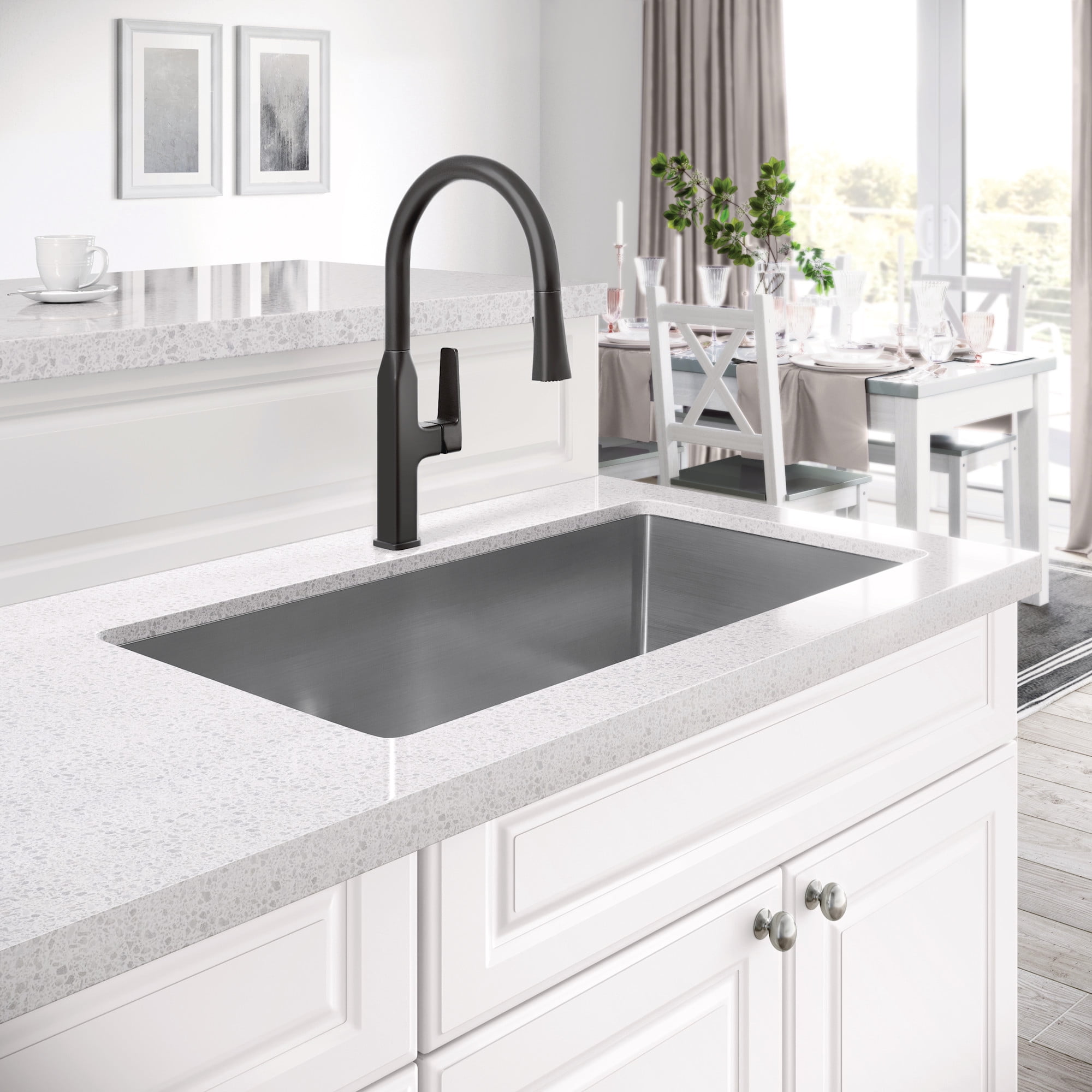 Proflo PFXC5552MB Scovin 1.8 GPM Single Hole Pull Down Kitchen Faucet - Black