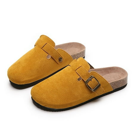 

Women s Suede Clog Leather Mules Arch Support Potato Shoes with Comfort Cork Footbed - Wide Feet Please Half Size UP