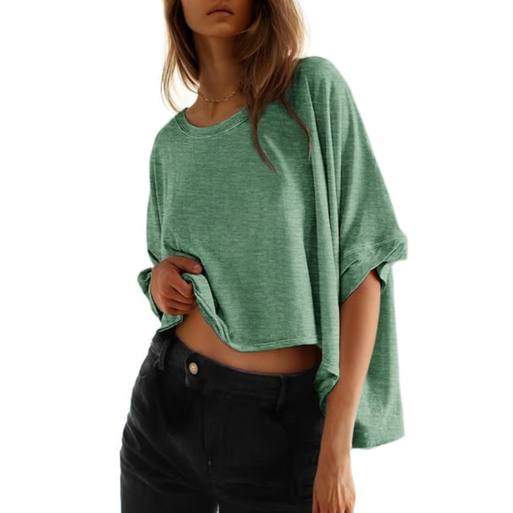 Camiseta Dokotoo Summer de manga corta para mujer, talla grande