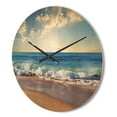 thumbnail image 3 of Designart 'Sea Beach Sunset ' Modern Wood Wall Clock, 3 of 5