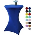 thumbnail image 2 of Nappe Ronde Cocktail Spandex Élastique Extensible Couverture de Table Décorative 24 x 43 Pouces Bleu Royal, 2 of 4