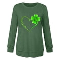 thumbnail image 7 of qolati St Patricks Day Shirts for Women Irish Shamrocks Clovers Graphic T-Shirt Holiday Party Casual Long Sleeve Tunic Tops Green XXL, 7 of 7
