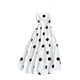 thumbnail image 1 of Dot Dress Vestido largo de cintura alta sin espalda, sin mangas, para mujer, blanco Vogacara AP001541-01B, 1 of 7