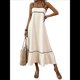 thumbnail image 1 of Vestido de Verano para Mujer, con Tirantes Finos, Informal, Fluido, de Encaje, Midi, para Playa, 2025. Albaricoque XXL, 1 of 7