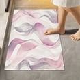 thumbnail image 4 of 2 Piece Soft Bathroom Rug Set Watercolor Abstract Wavy Lines Bath Mat and U-Shaped Toilet Contour Rug (16"x24"+20"x24"), 4 of 7