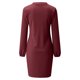 thumbnail image 4 of Vestido de verano para mujer, playa, mujer, manga larga, cuello en V, cintura informal, vestido de camiseta. Fridja NMB3722, 4 of 5