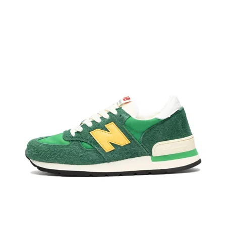 

NB official NB 990 V1 retro mesh fabric shock absorption anti-slip wear low top casual running shoes for men and women the same green