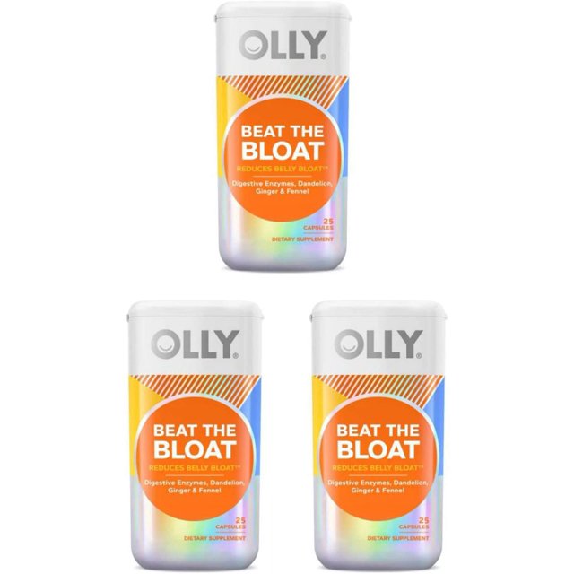 "Olly Beat The Bloat Supplements 25 Capsule! Blend Of Dandelion, Fennel