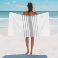 thumbnail image 3 of Beach Towel Grey Stripes Bath Pool Towels Vertical Striped Lines Absorbent Beach Towel Soft Large Quick Dry Lightweight Camping Travel Sports Yoga Gym Swim Towels for Adult 35x70 Inch, 3 of 9