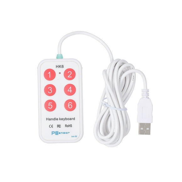 Yeacher HK_6 USB Handle Keyboard 6 Buttons Handle Keyboard with 6 Shortcuts Support Custom Button Settings for Teaching