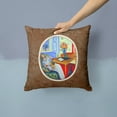 thumbnail image 2 of Lady with her Pug Fabric Decorative Pillow, 2 of 4