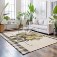 Area Rug 4x6ft, Hello Spring White Rose Bouquets Washable Rugs for ...