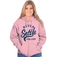 thumbnail image 4 of Inspirational Never Settle For Less Zip Up Hoodie Men's Women's Brisco Brands X, 4 of 6