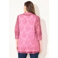 thumbnail image 2 of Catherines Women's Plus Size Petite Jacquard Buttonfront Shirt, 2 of 5