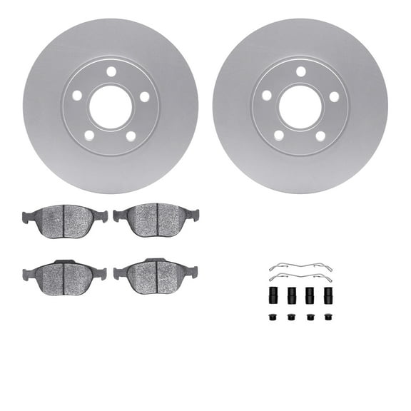Dynamic Friction Company Front Geospec Brake Rotors with 5000 Advanced Brake Pads includes Hardware 4512-99209