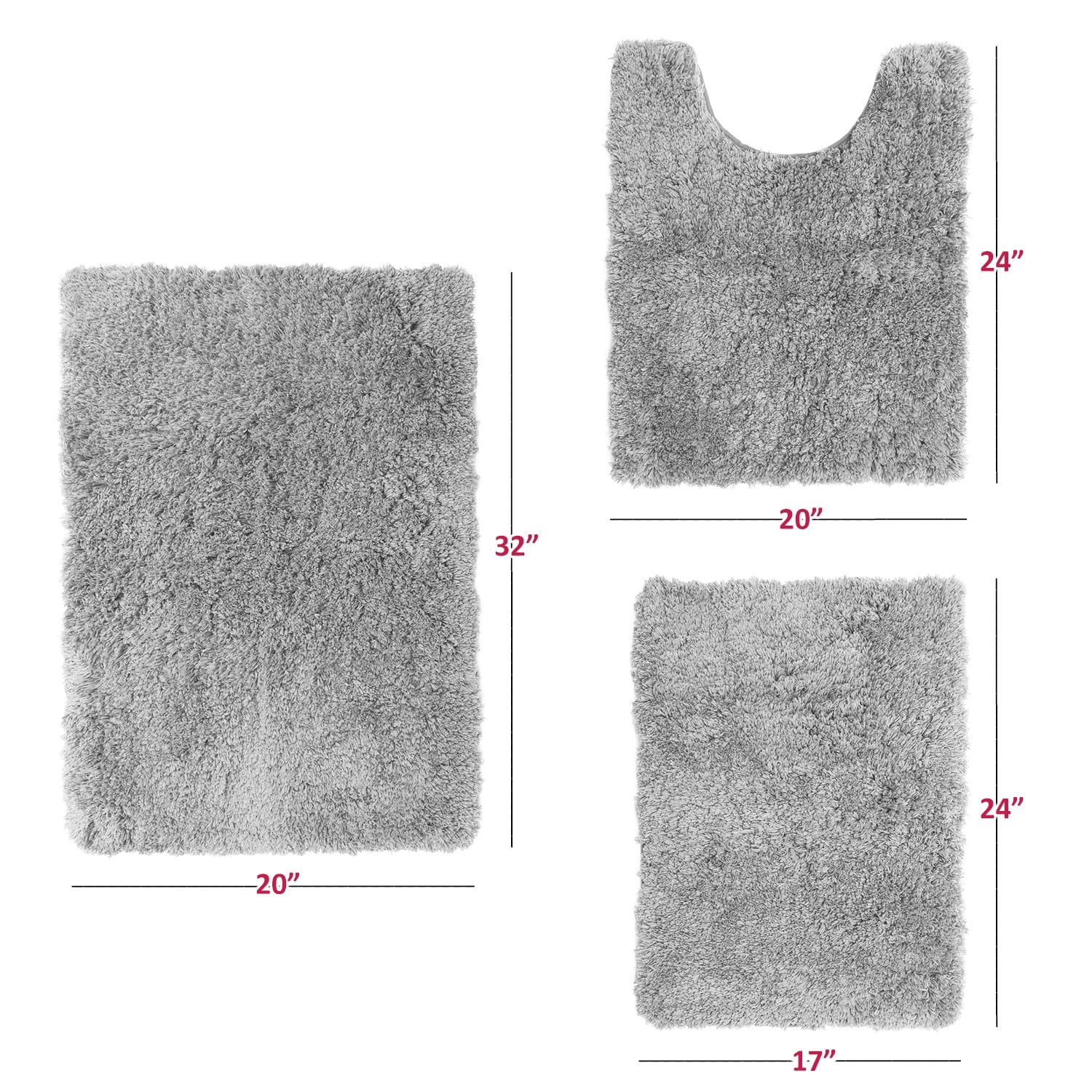 Clara Clark 3-Piece Bathroom Linen & Accessory Set with Absorbent Microfiber Bath Mats