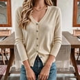 thumbnail image 5 of Vivianyo HD V Neck Cardigan Sweaters for Women, Long Sleeve Button Down Fall Sweaters for Women, Size XS-XL, 5 of 7
