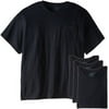 Fruit of the Loom Men's Pocket Crew Neck T-Shirt - X-Large - Black (Pack of 4)