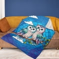 thumbnail image 2 of Lotusprinthandmade Colorful Bird Owl Fleece Blanket 2 Sizes (Made in US) (60"x50"), Colorful Bird Owl Cozy Blanket, 2 of 5