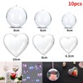 thumbnail image 2 of 10 piezas de bolas de plástico transparente abiertas para adornos navideños, adornos transparentes para fiestas de Navidad, cajas de regalo para niños, 2 of 5