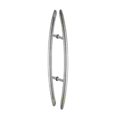 thumbnail image 2 of CRL CH18X18BS Brushed Stainless Glass Mounted Crescent Mid-Mount Back-to-Back Pull Handle - 18" (457 mm), 2 of 2