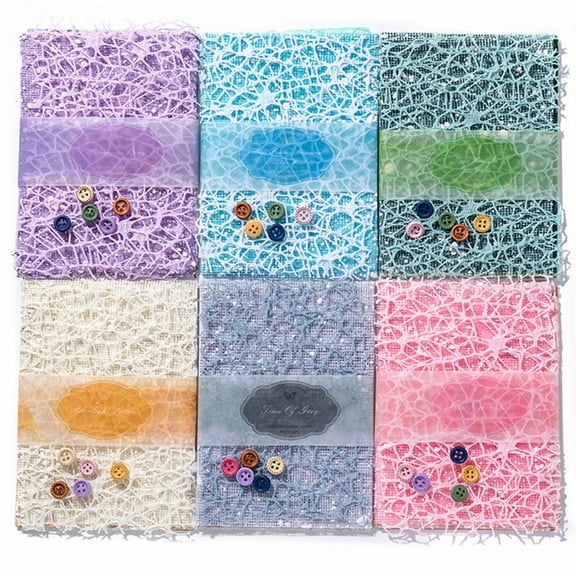Scrapbook Paper and Mesh Fabric Set, 6-Pack Special Paper Mix for Scrapbooking, Journaling, and Card Crafting, Collage, Embellishments, and Creative Projects, Assorted 156 Sheets