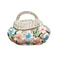 thumbnail image 3 of EHJRE Enamel Hinged Trinket Box Handbag Shape Ornament Retro Design Art Craft Handmade Keepsake Case Holder for Pink, 3 of 9