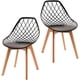 thumbnail image 1 of Set de 2 Sillas Wire3 Grupo Microtec para Comedor Estilo Eames Pata Madera Gruesa Asiento Tipo Rejilla PP Moderno Cocina Bar Restaurante Desayunador Minimalista Decorativa, 1 of 5