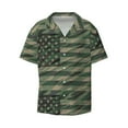 thumbnail image 5 of Daiia Jungle Green Camo USA Flag Men's Linen Shirts Short Sleeve Casual Shirts Button Down Shirt for Men Beach Summer Wedding Shirt-3X-Large, 5 of 6