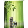 Bamboo Leaves St Plumeria Sheer Curtains Window Curtains for Living