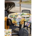 thumbnail image 5 of Outdoor Tablecloth with Umbrella Hole for Patio/Picnic/Party/Camping, Sunflowers Waterproof Table Cloth Square Cover Washable, Spring Gnomes Hydrangea Daisy Flowers Pink Plaid (60"x 60"), 5 of 8