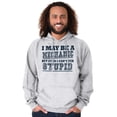 thumbnail image 4 of Mechanic Cant Fix Stupid Rude Honest Hoodie Hooded Sweatshirt Men Brisco Brands 3X, 4 of 6
