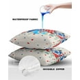 thumbnail image 4 of Pack of 2 Outdoor Pillow Covers, Independence Day American Flag with Eucalyptus Leaves Waterproof Square Throw Pillowcase Cushion Decorative Pillow Covers for Couch Patio Tent, 24x24 in, 4 of 6
