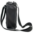 thumbnail image 2 of Reusable 16 Oz. Drawstring Closure Water Bottle Carrier Bag with Adjustable Shoulder Strap & Phone Pocket for Glass, Plastic, Stainless Steel Bottles, Walking, Running, Biking & Jogging in Black, 2 of 2