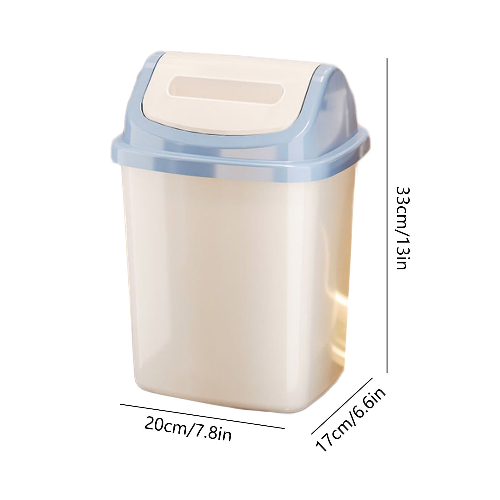 Ke1Clo Bathroom Trash Can with Lid, Small Garbage Trash Can with Press Lid, Plastic Garbage Cans for Kitchen Toilet Office Bedroom Living Room