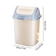 thumbnail image 2 of Bote de basura para baño con tapa, pequeño cubo de basura con tapa de presión, basurero de plástico, basura con tapa de flip con tapa de basura, baño oficina dormitorio sala de estar, blanco, 2 of 6