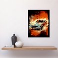 thumbnail image 2 of Japanese Drift Car JDM Action Scene Painting Red Blue Speed Motorsport Driving Art Print Framed Poster Wall Decor 12x16 inch, 2 of 5