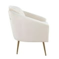 thumbnail image 3 of LumiSource Dahlia Velvet Accent Chair, Cream/Gold, 3 of 7