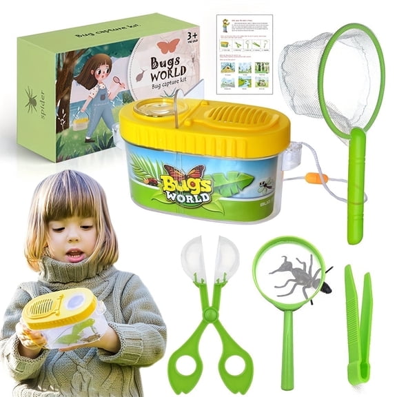 CJUAN Bug Butterfly Net Bug Kids Collecting Kits with Magnifying Glass