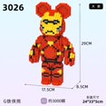 thumbnail image 3 of Bloques de construcción de microdiamantes con diseño de oso violento y amor de dibujos animados, modelo de color con luz, juguetes para niños, juego de regalo de cumpleaños, 3 of 5