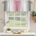 thumbnail image 2 of Pink Grey White Curtain Valances for Windows, Kitchen Valance Window Treatments Panel 2 Pack, Farmhouse Ombre Color Modern Simple Rod Pocket Short Curtains for Bathroom Bedroom 60 x 18 Inch, 2 of 8