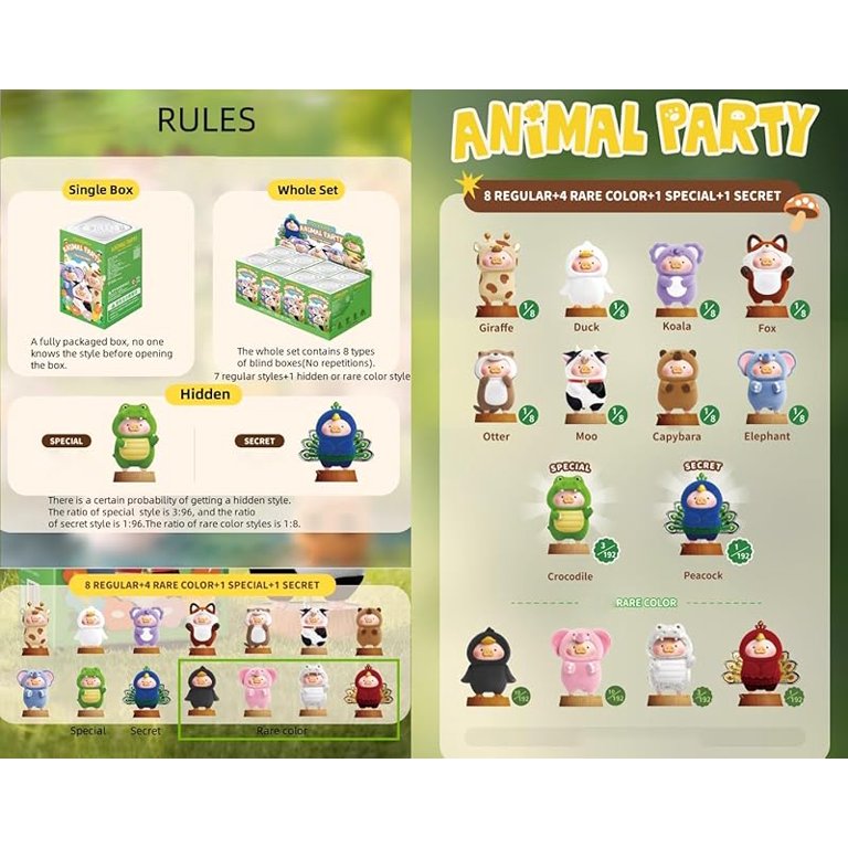 Lulu The Piggy Animal Party Series 1PC Cute Pig Blind Box Figures