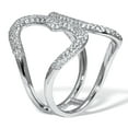 thumbnail image 2 of PalmBeach Jewelry .84 TCW Round Cubic Zirconia Sterling Silver Open Loop Ring, 2 of 5