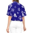 thumbnail image 4 of HAPPY BAY Women's Beach Costumes Blouse Shirt Cute Hawaiian Skull Print Tops Short Sleeve Button Down Holiday Party Shirts for Women XL Cartoon Royal Blue, 4 of 4