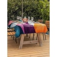 thumbnail image 4 of 52x70 Inch Outdoor Tablecloth with Umbrella Hole Zipper Rectangle Shabby Abstract Rectangular Tablecloths Outside Waterproof Geometric Artwork Painting Patio Table Cloth Cover for Picnic Party, 4 of 8