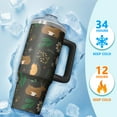 thumbnail image 4 of Holiday Presents 30oz Stainless Steel Travel Tumbler with Handle and Straw, Christmas Coffee Mug, Leak Proof Insulated Cup for Women Men, 4 of 5